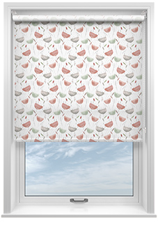 Watercolour Dandelions, Romantic Red - Roller Blind